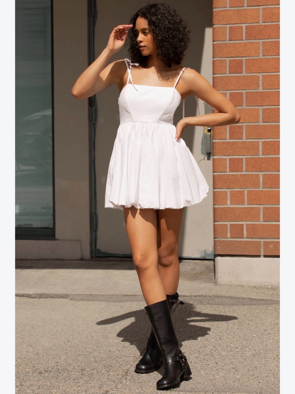 Bubble hem Mini Dress